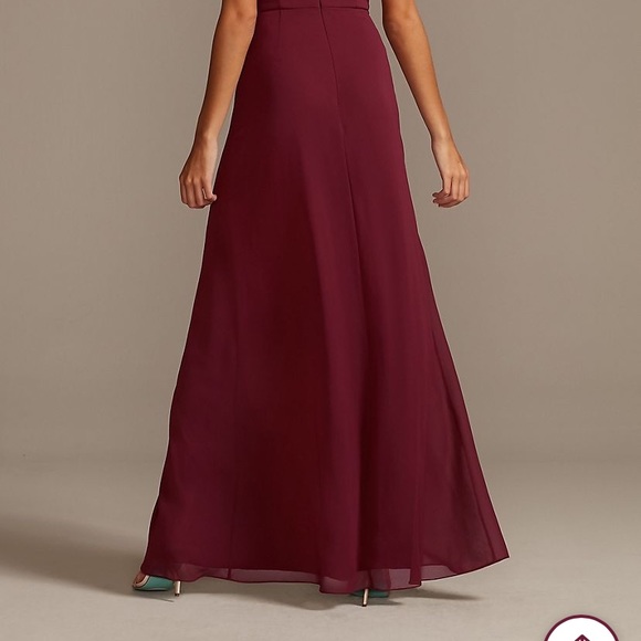 Ruffle Spaghetti Strap Chiffon Dress w/Slit - Sz 0 - Picture 5 of 13